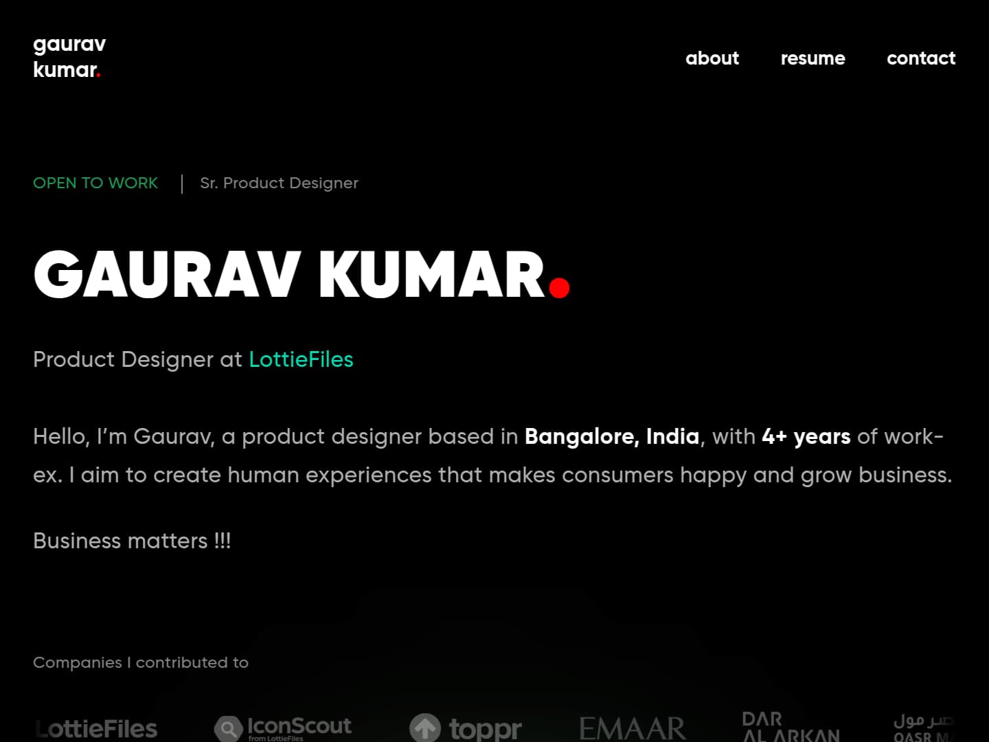 Gaurav Kumar Portfolio