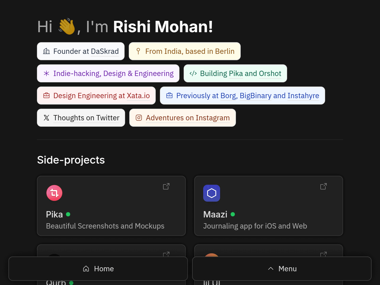 Rishi Mohan Portfolio